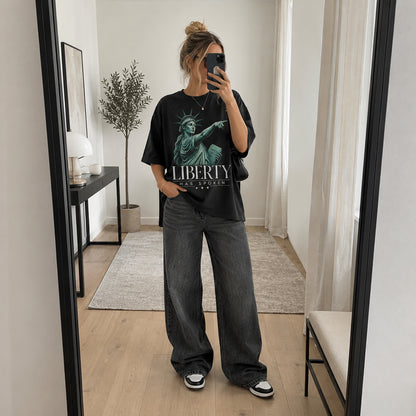 Liberty Has Spoken T-Shirt – Statue of Liberty Statement Graphic Tee
