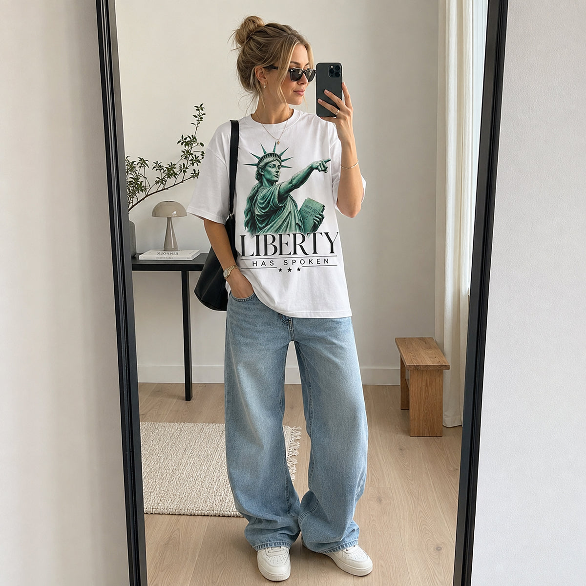 Liberty Has Spoken T-Shirt – Statue of Liberty Statement Graphic Tee
