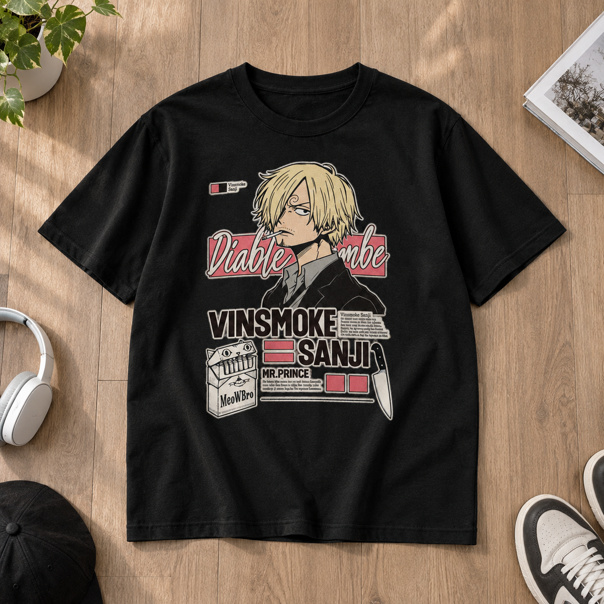 Anime Vinsmoke Sanji Graphic T-Shirt Diable Jambe Mr Prince Aesthetic Unisex Tee