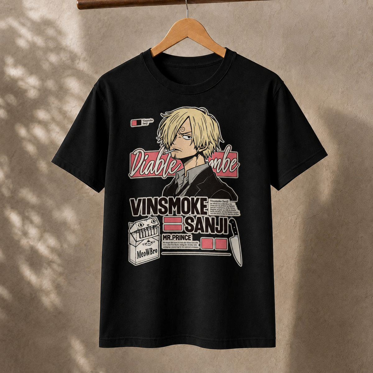 Anime Vinsmoke Sanji Graphic T-Shirt Diable Jambe Mr Prince Aesthetic Unisex Tee