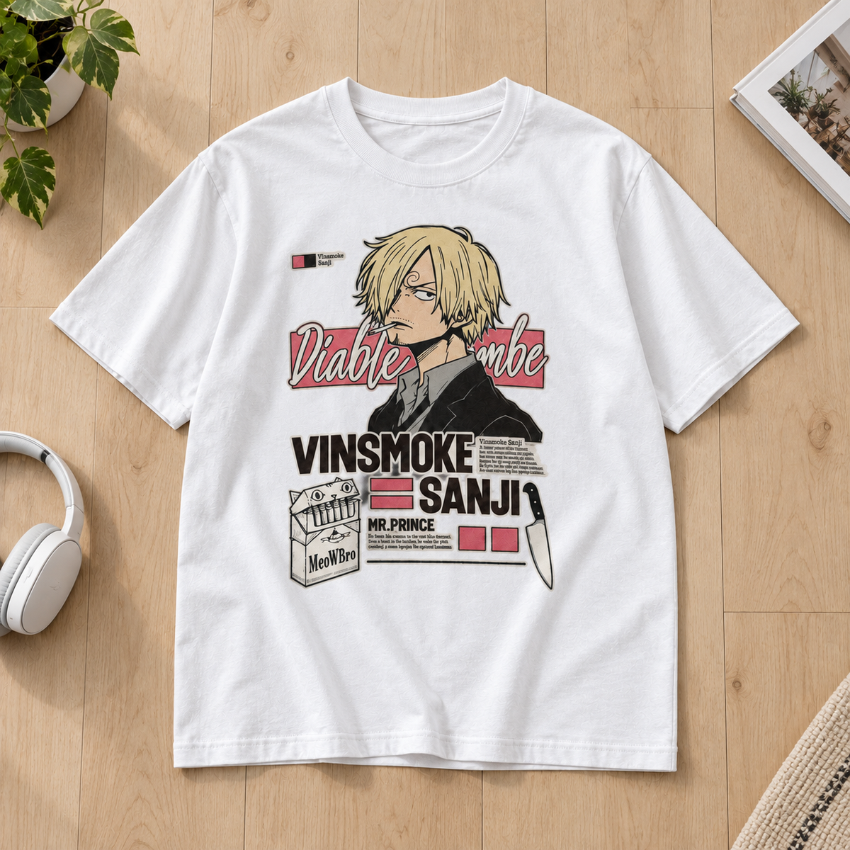 Anime Vinsmoke Sanji Graphic T-Shirt Diable Jambe Mr Prince Aesthetic Unisex Tee