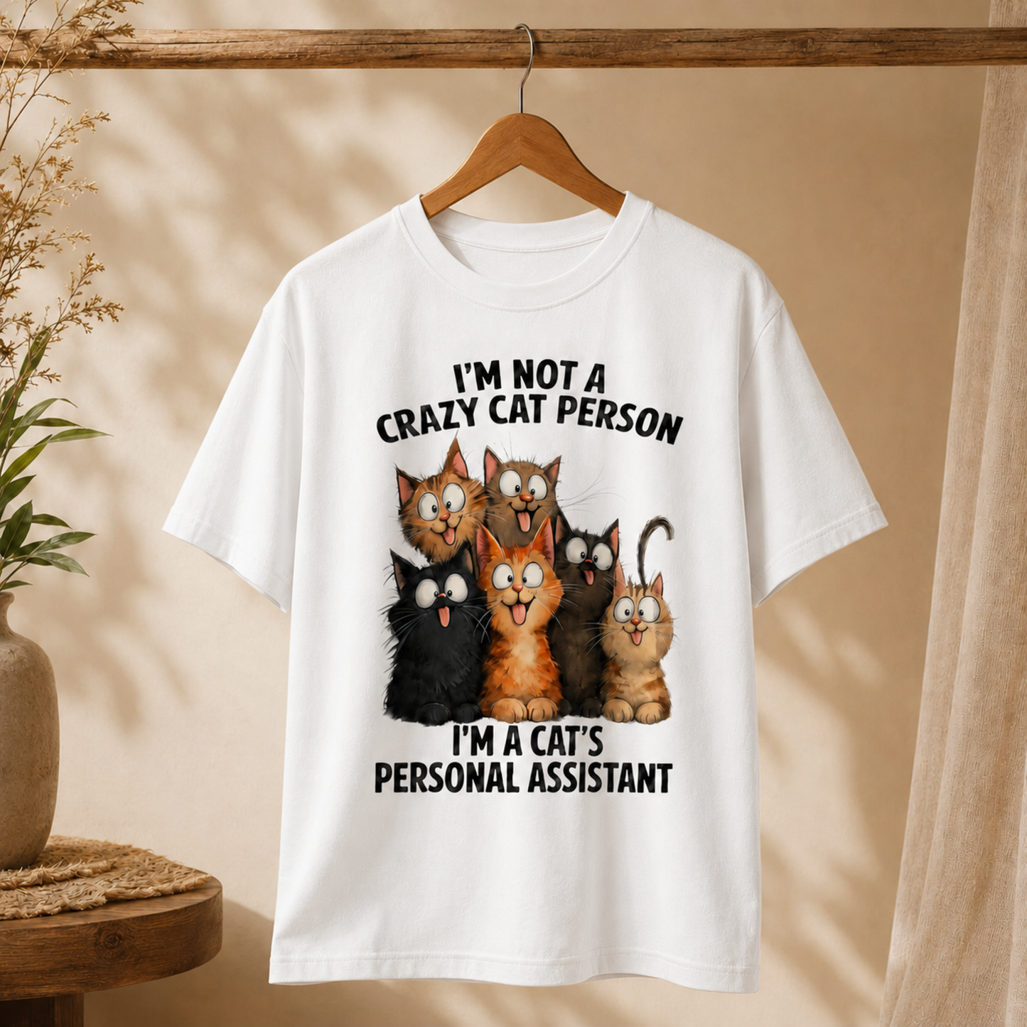 Crazy Cat Person T-Shirt – Cat’s Personal Assistant Funny Graphic Tee