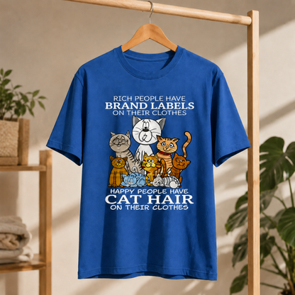 Cat Hair T-Shirt – Happy People Have Cat Hair Graphic Tee