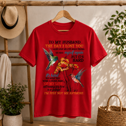To My Husband Memorial T-Shirt – Hummingbird Remembrance Graphic Tee