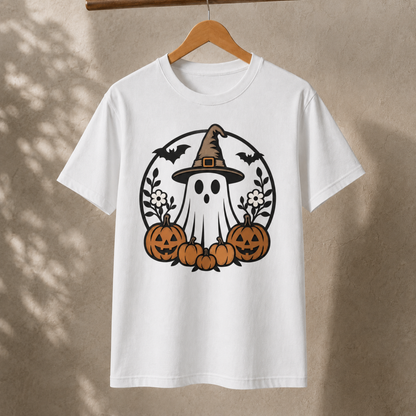 Witch Ghost Pumpkin T-Shirt – Cute Retro Halloween Graphic Tee