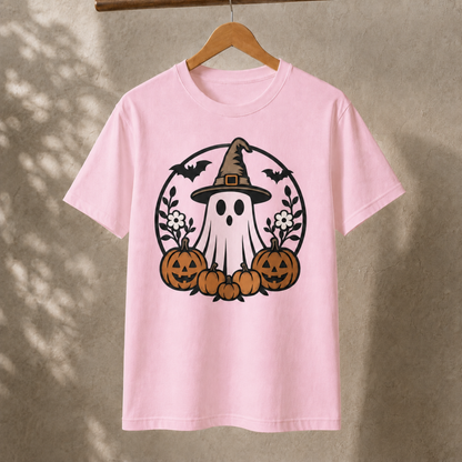 Witch Ghost Pumpkin T-Shirt – Cute Retro Halloween Graphic Tee