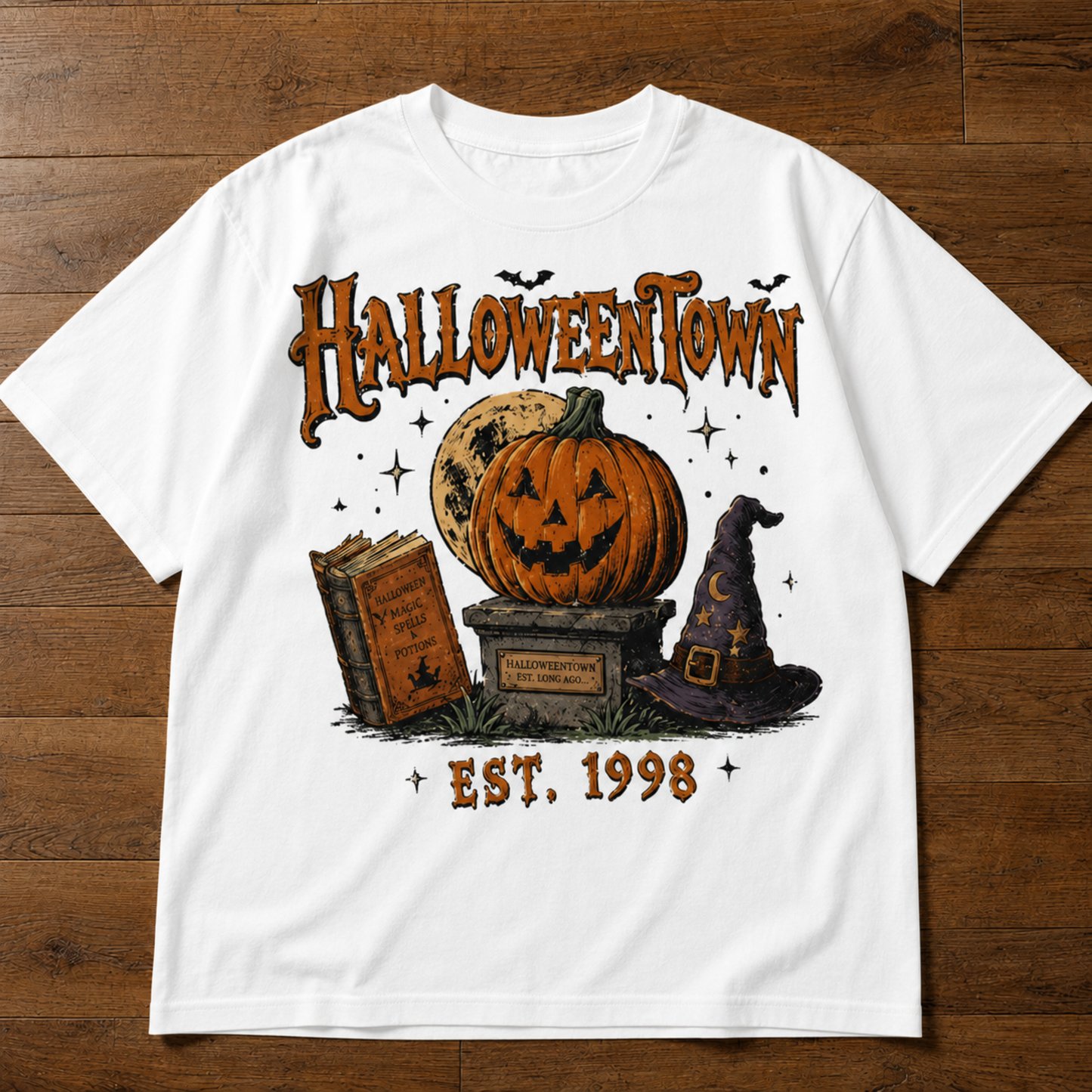 Halloweentown Est. 1998 T-Shirt – Vintage Pumpkin Witch Graphic Tee