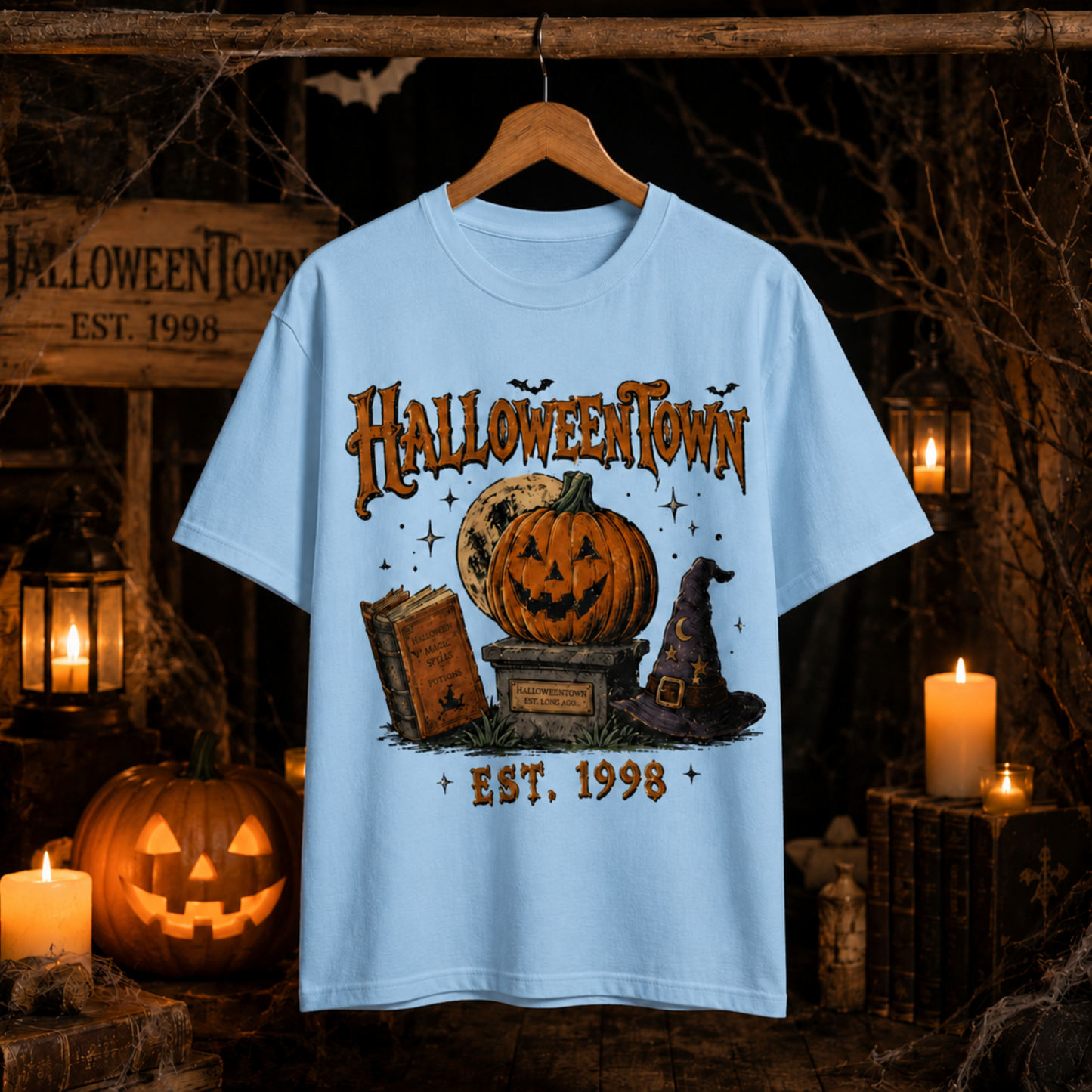 Halloweentown Est. 1998 T-Shirt – Vintage Pumpkin Witch Graphic Tee