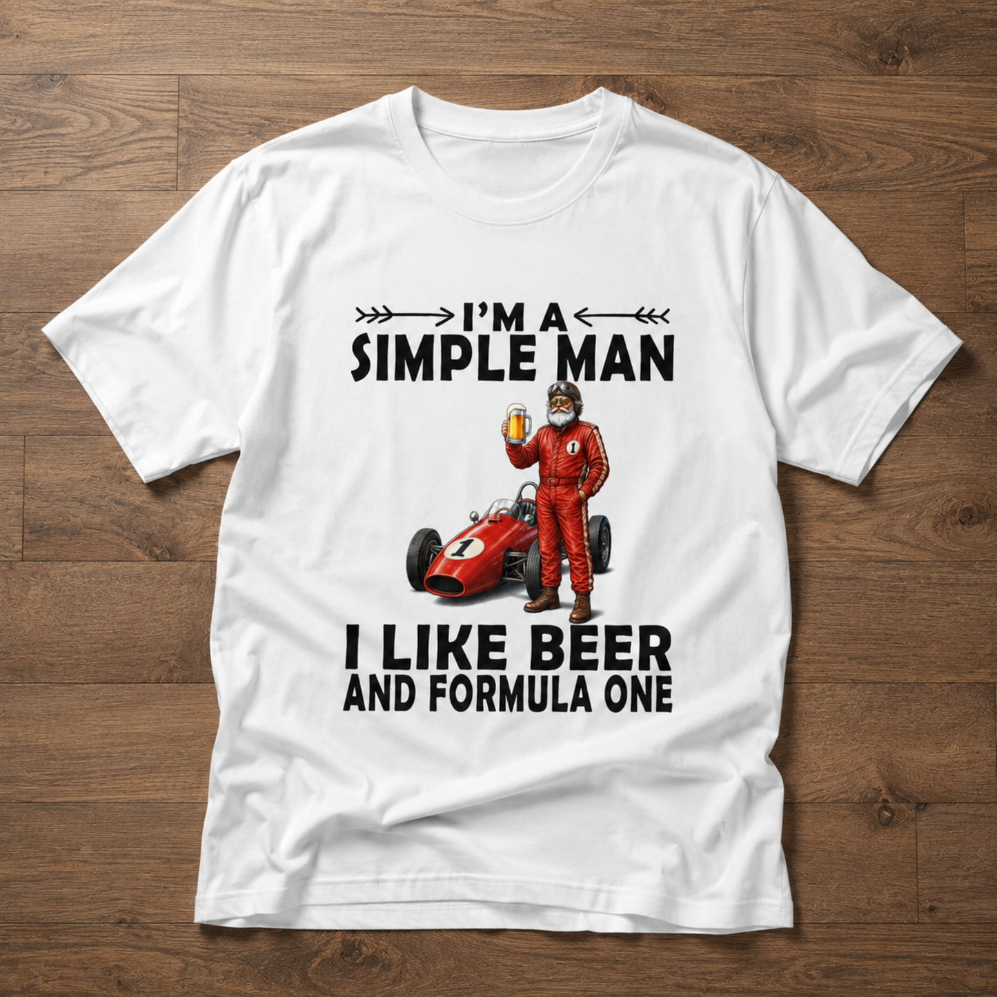 Simple Man Beer and Formula One T-Shirt – Funny Racing Graphic Tee