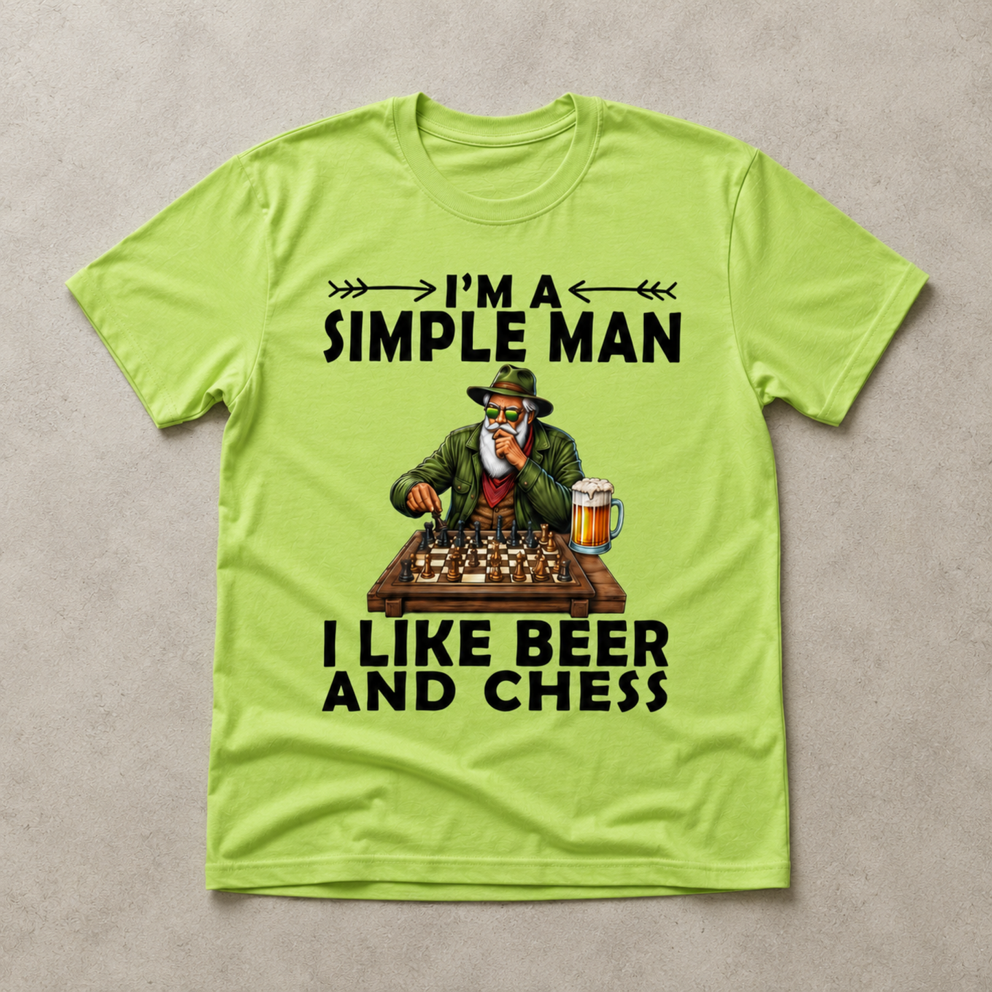 Simple Man Beer and Chess T-Shirt – Funny Chess Player Graphic Tee