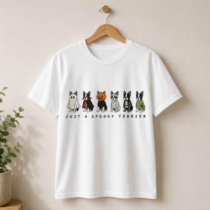Spooky Terrier T-Shirt – Halloween Boston Terrier Costume Graphic Tee