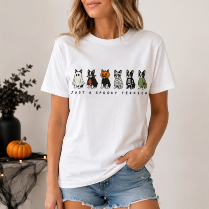 Spooky Terrier T-Shirt – Halloween Boston Terrier Costume Graphic Tee
