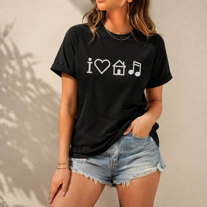 I Love House Music T-Shirt – Minimalist Electronic Music Graphic Tee