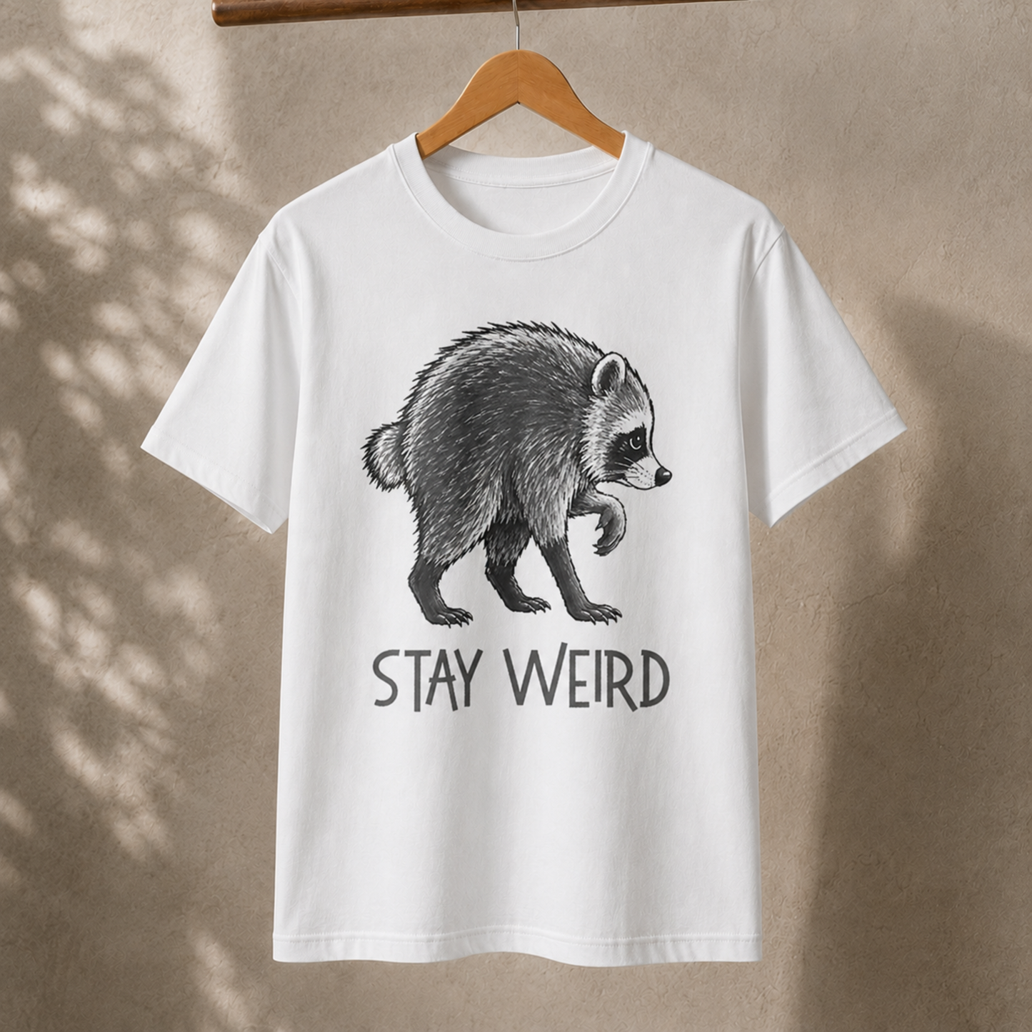 Stay Weird Raccoon T-Shirt – Funny Vintage Wildlife Graphic Tee