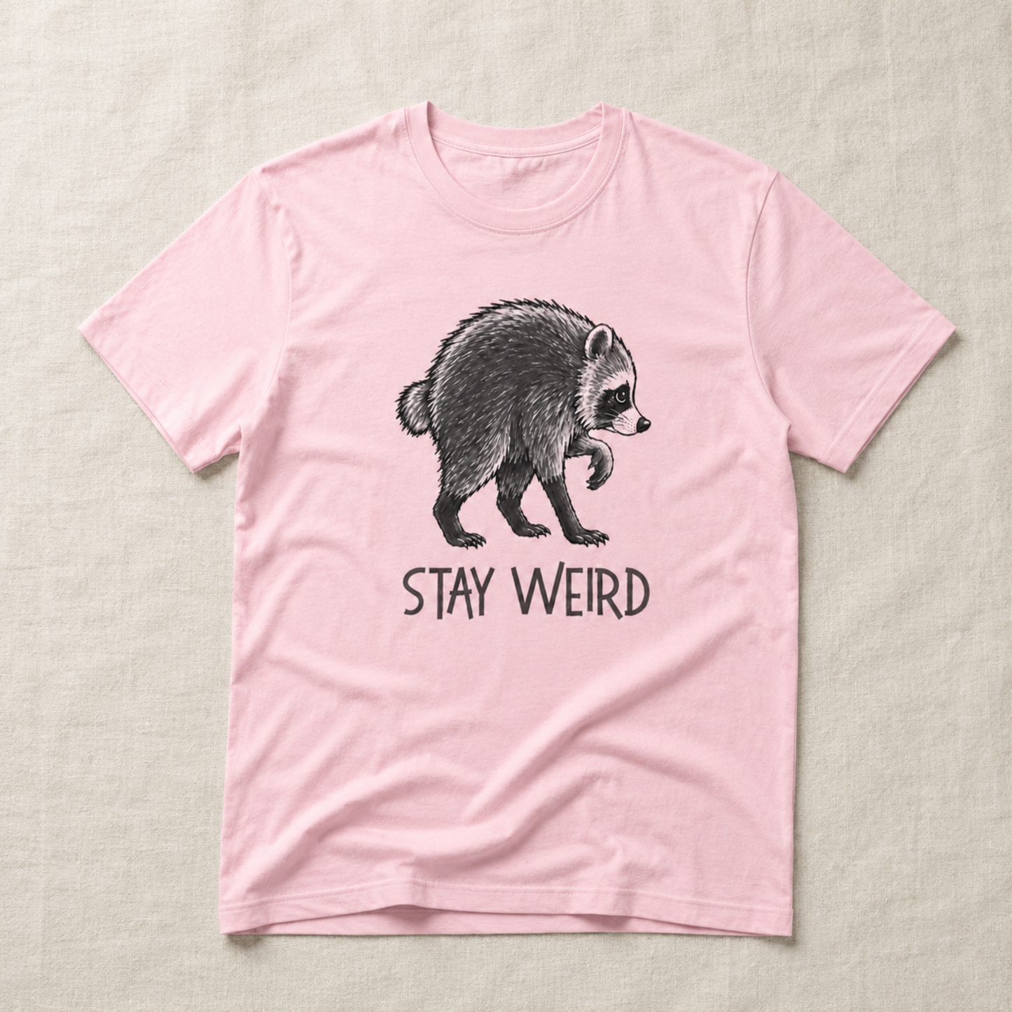 Stay Weird Raccoon T-Shirt – Funny Vintage Wildlife Graphic Tee