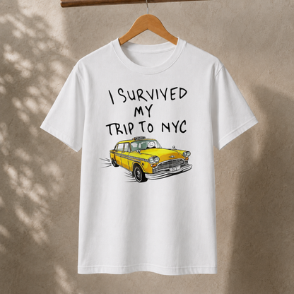 I Survived My Trip to NYC T-Shirt – Funny New York Taxi Travel Tee