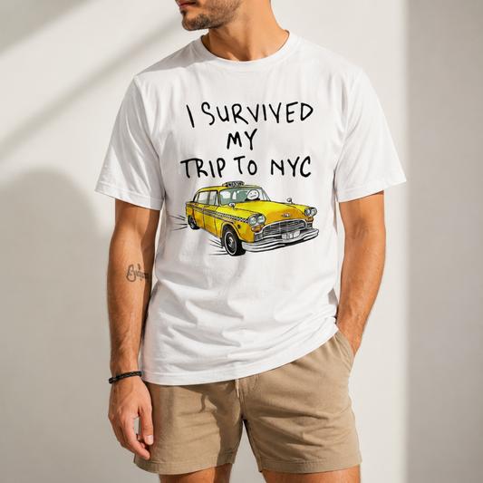 I Survived My Trip to NYC T-Shirt – Funny New York Taxi Travel Tee