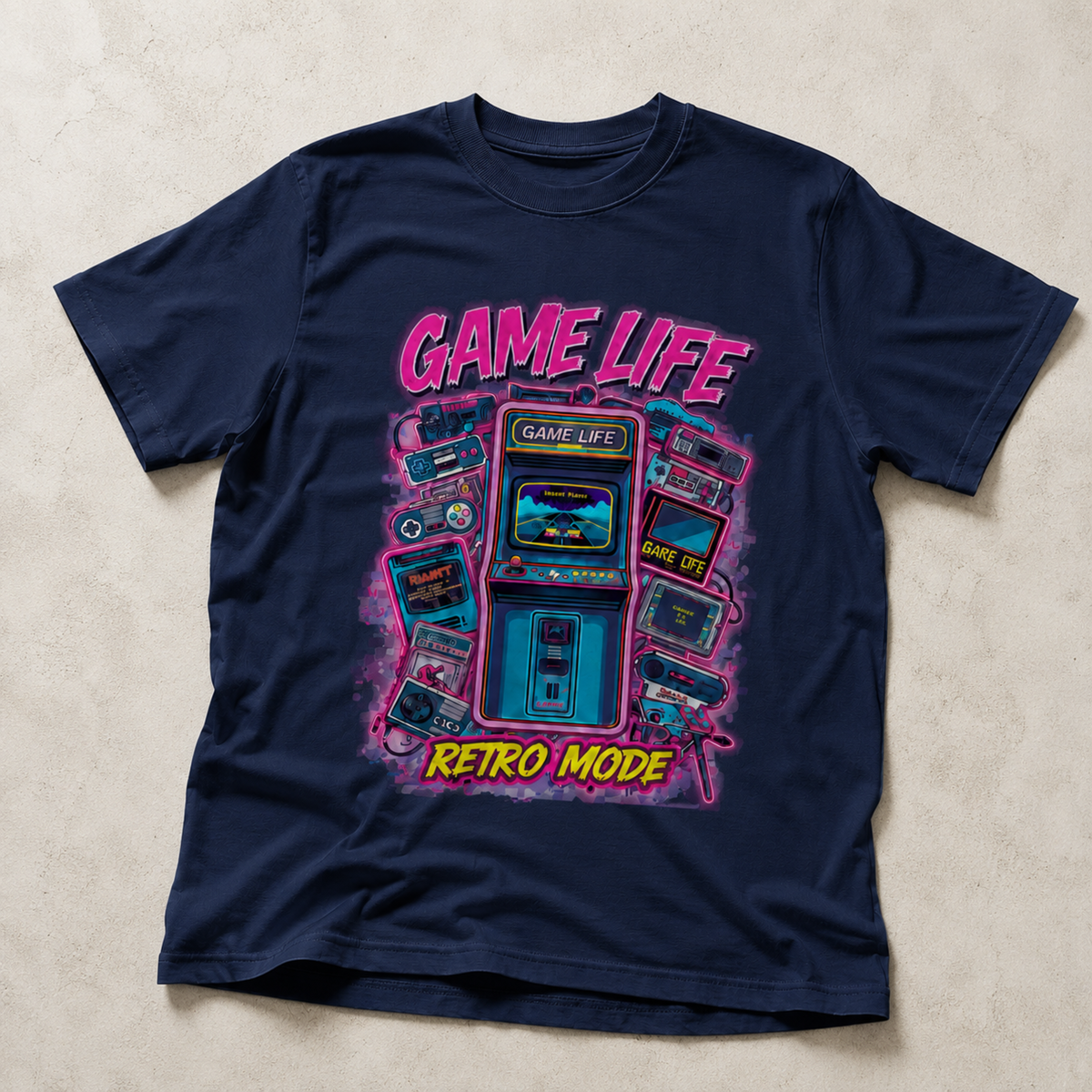 Game Life Retro Mode T-Shirt – Vintage Arcade Gaming Graphic Tee