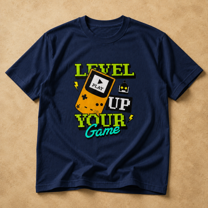 Level Up Your Game T-Shirt – Retro Handheld Gaming Graphic Tee