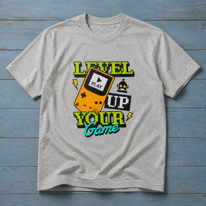 Level Up Your Game T-Shirt – Retro Handheld Gaming Graphic Tee