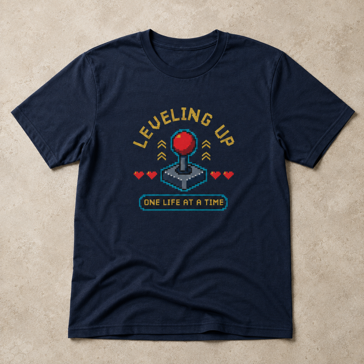 Leveling Up One Life at a Time T-Shirt – Retro Joystick Gaming Tee