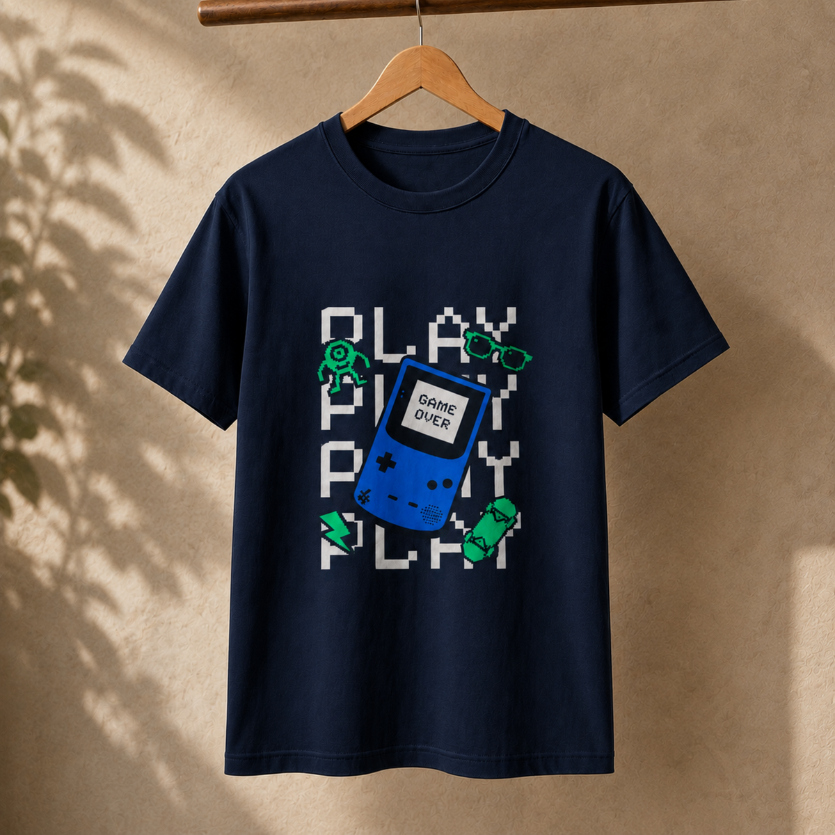 Play Play Play Game Over T-Shirt – Retro Handheld Gaming Graphic Tee
