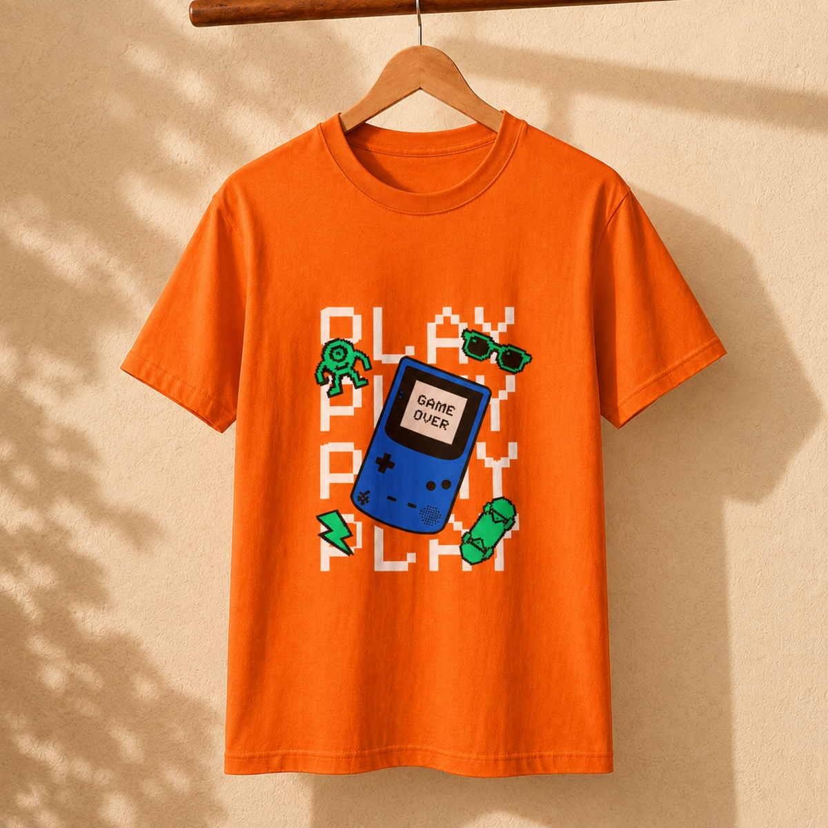 Play Play Play Game Over T-Shirt – Retro Handheld Gaming Graphic Tee