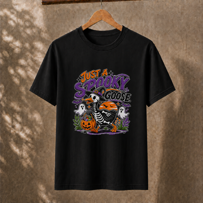 Spooky Goose Halloween Skeleton Duck Trick or Treat Graphic Tee Unisex Fall T-Shirt