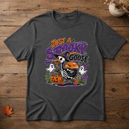 Spooky Goose Halloween Skeleton Duck Trick or Treat Graphic Tee Unisex Fall T-Shirt