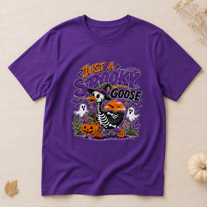 Spooky Goose Halloween Skeleton Duck Trick or Treat Graphic Tee Unisex Fall T-Shirt