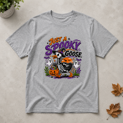 Spooky Goose Halloween Skeleton Duck Trick or Treat Graphic Tee Unisex Fall T-Shirt
