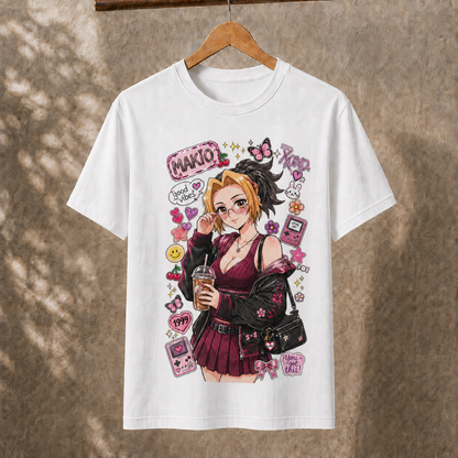 Anime Gamer Girl Aesthetic T-Shirt Retro Y2K Cute Kawaii DTF Graphic Tee Unisex