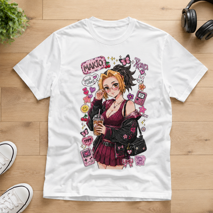 Anime Gamer Girl Aesthetic T-Shirt Retro Y2K Cute Kawaii DTF Graphic Tee Unisex