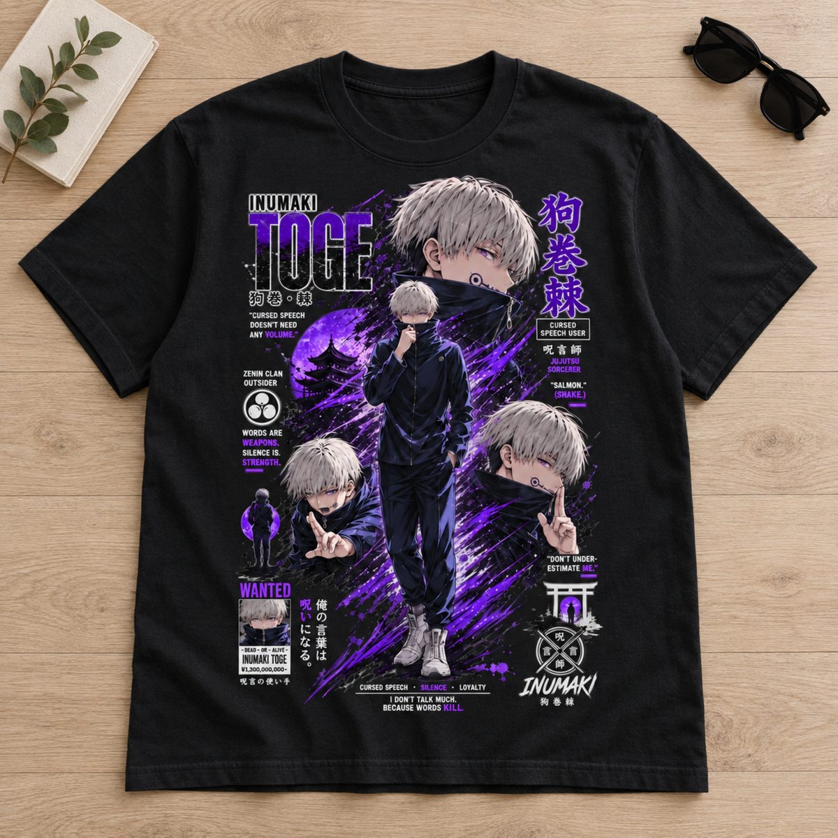 Anime Toge Inumaki Cursed Speech Graphic Tee Japanese Streetwear Unisex T-Shirt