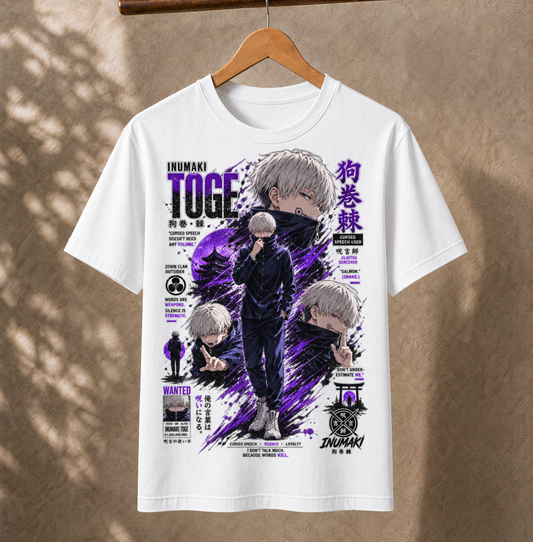 Anime Toge Inumaki Cursed Speech Graphic Tee Japanese Streetwear Unisex T-Shirt