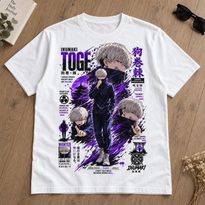 Anime Toge Inumaki Cursed Speech Graphic Tee Japanese Streetwear Unisex T-Shirt