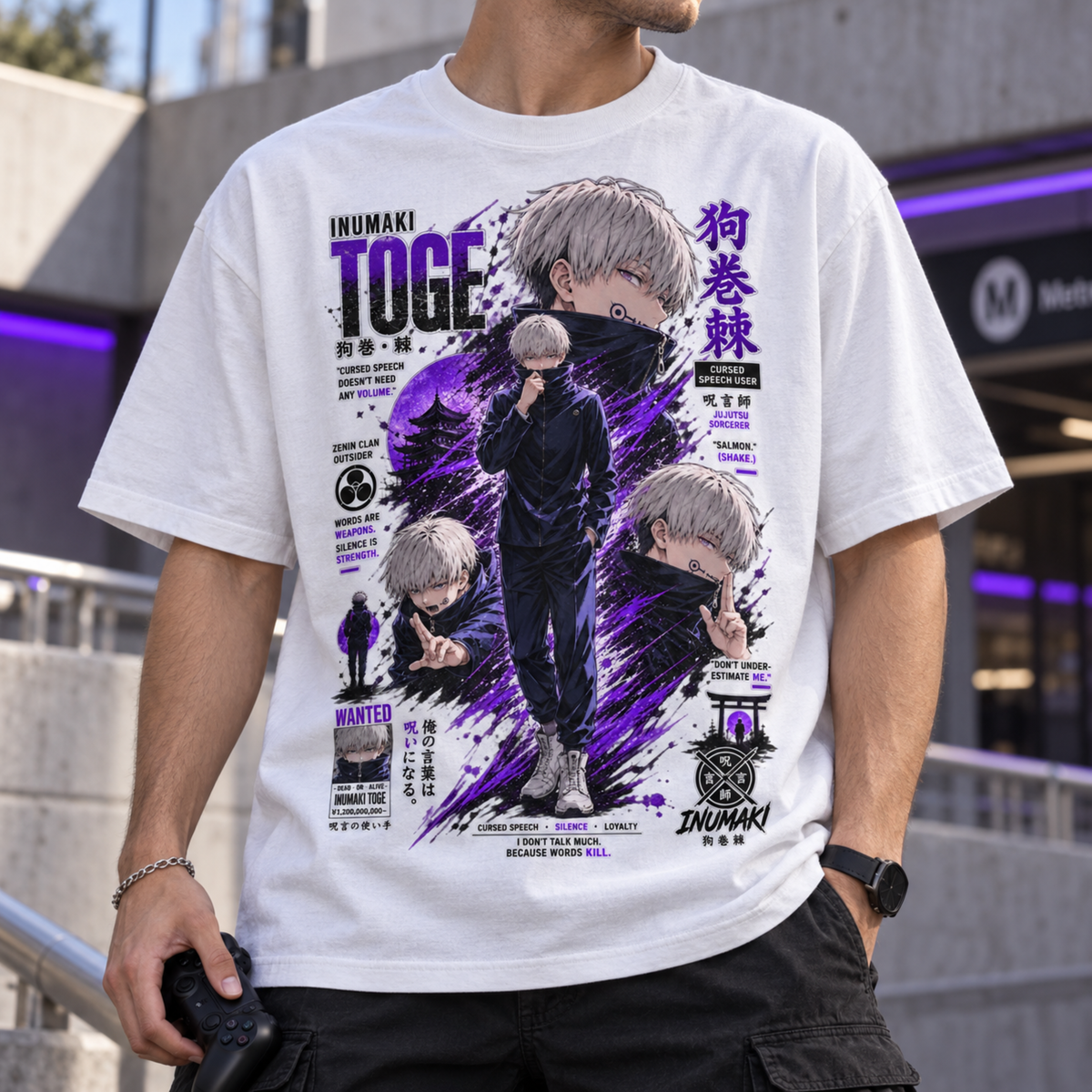 Anime Toge Inumaki Cursed Speech Graphic Tee Japanese Streetwear Unisex T-Shirt