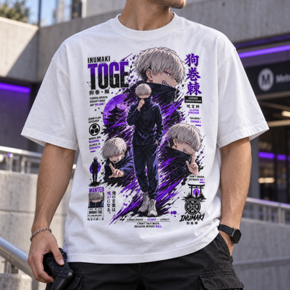 Anime Toge Inumaki Cursed Speech Graphic Tee Japanese Streetwear Unisex T-Shirt