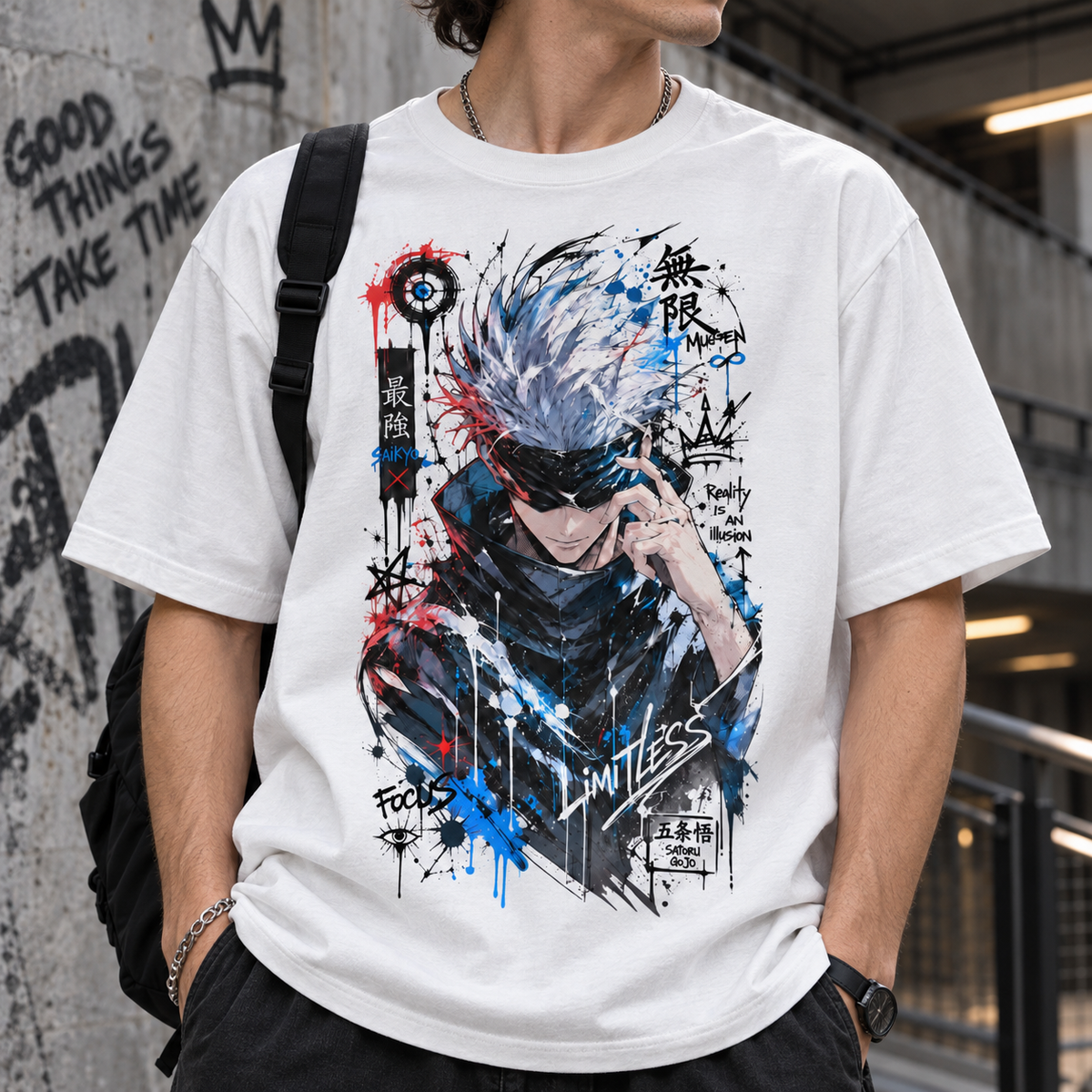 Anime T-Shirt Streetwear Graffiti Art Tee Urban Cartoon Graphic Shirt for Men and Women