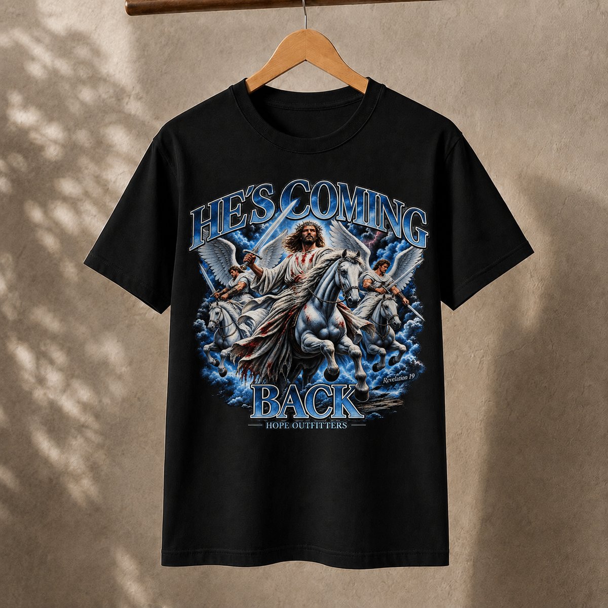 He Is Coming Back Jesus Christian Faith T-Shirt Revelation Bible Verse Graphic Tee