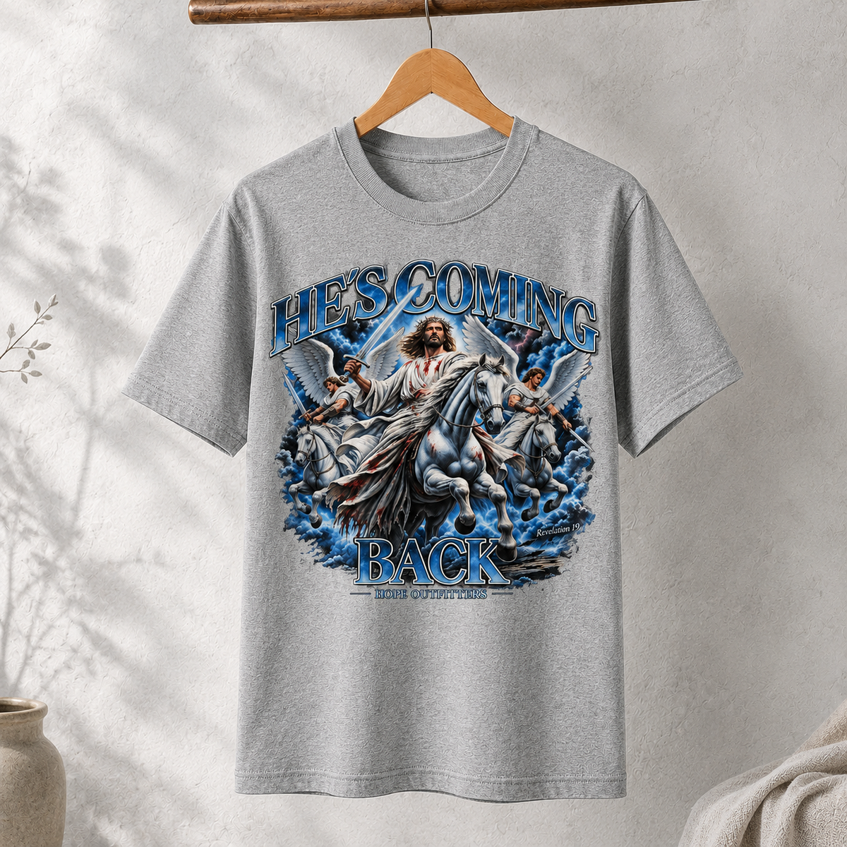 He Is Coming Back Jesus Christian Faith T-Shirt Revelation Bible Verse Graphic Tee